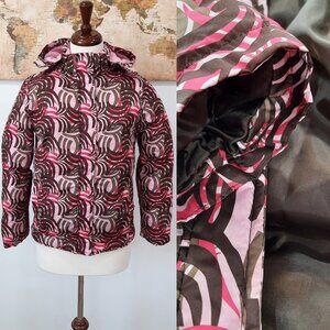 Hooded puffer jacket w/ swirl pattern - Cherokee brand